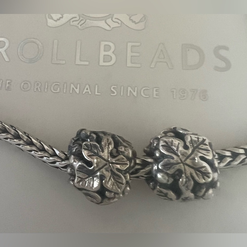Trollbeads WINE HARVEST Bead/Charm LAA 925S Stamp 30092 NWOT~2 avail~